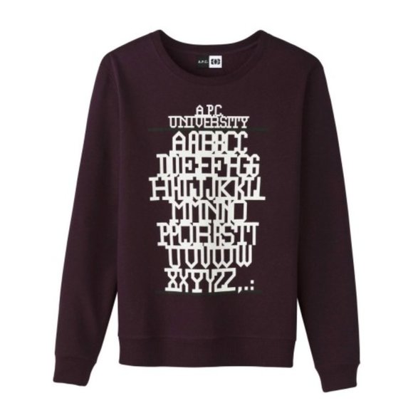 A.P.C. Burgandy Pull over Sweater Sweatshirt - Picture 1 of 7